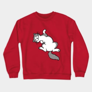 playful black and white cat Crewneck Sweatshirt